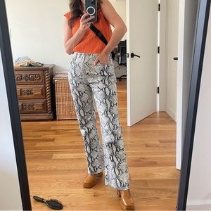 Topshop Petite Snakeskin Pants (w28/l28)